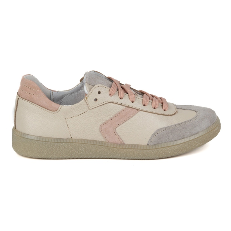 Women's leather sneakers olivier n1091 beige