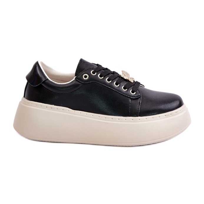 Vinceza Leather sneakers on the platform with a pink Vincez 89101 black