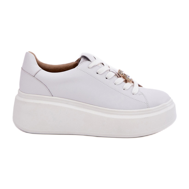 Women's leather sports shoes on the platform with Vinceza 39922 WHITE Women's leather sports shoes on the platform with Vinceza 39922 WHITE