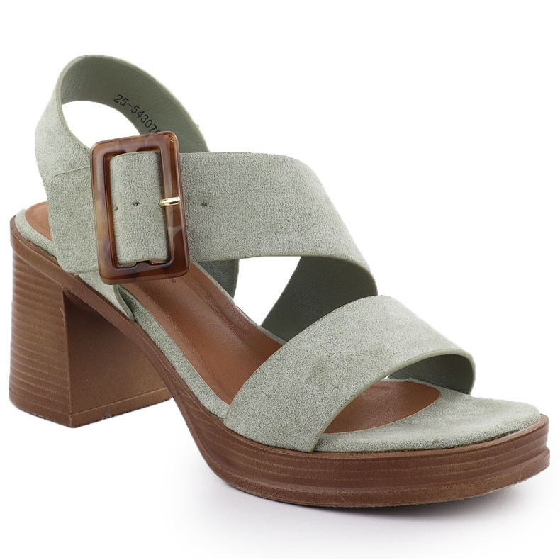 Women's suede sandals on the green Potocki post 54307 Women's suede sandals on the green Potocki post 54307