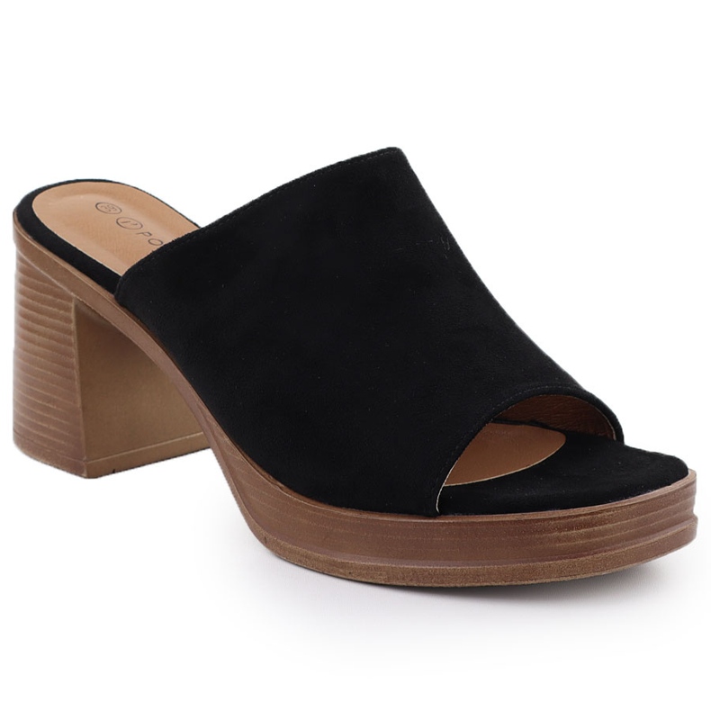 Women's suede flip flops on the Black Potocki post 54309