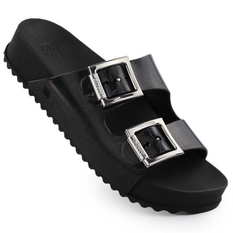 Women's flip flops with black pool beach buckles zaxy rr285058 Women's flip flops with black pool beach buckles zaxy rr285058