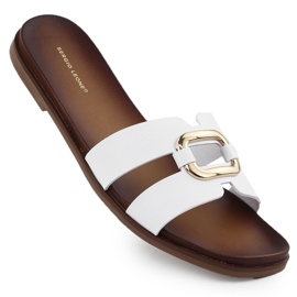 Women's flip flops with white Sergio Leone SK077H