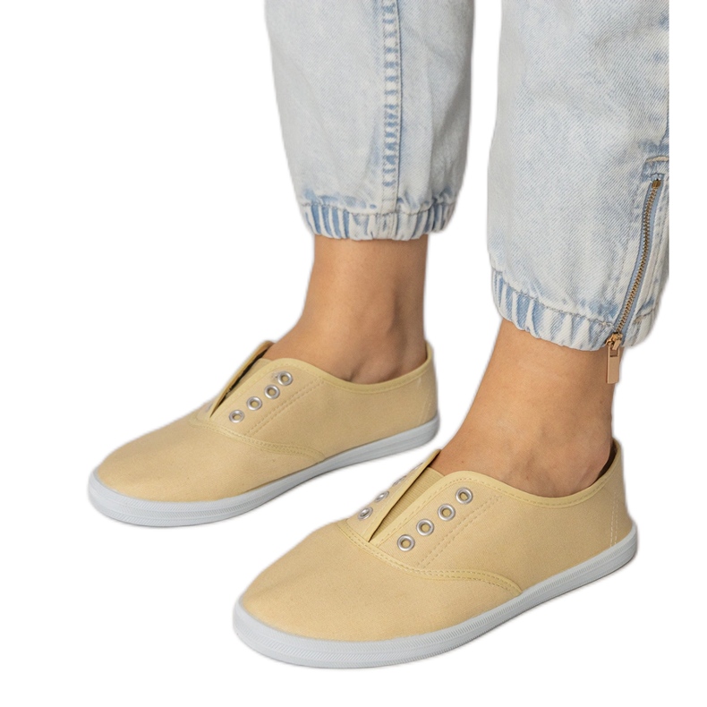 Gray fabric slip-on sneakers grey