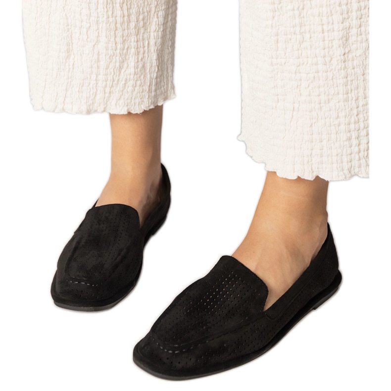 Black openwork loafers from Ekozamsz