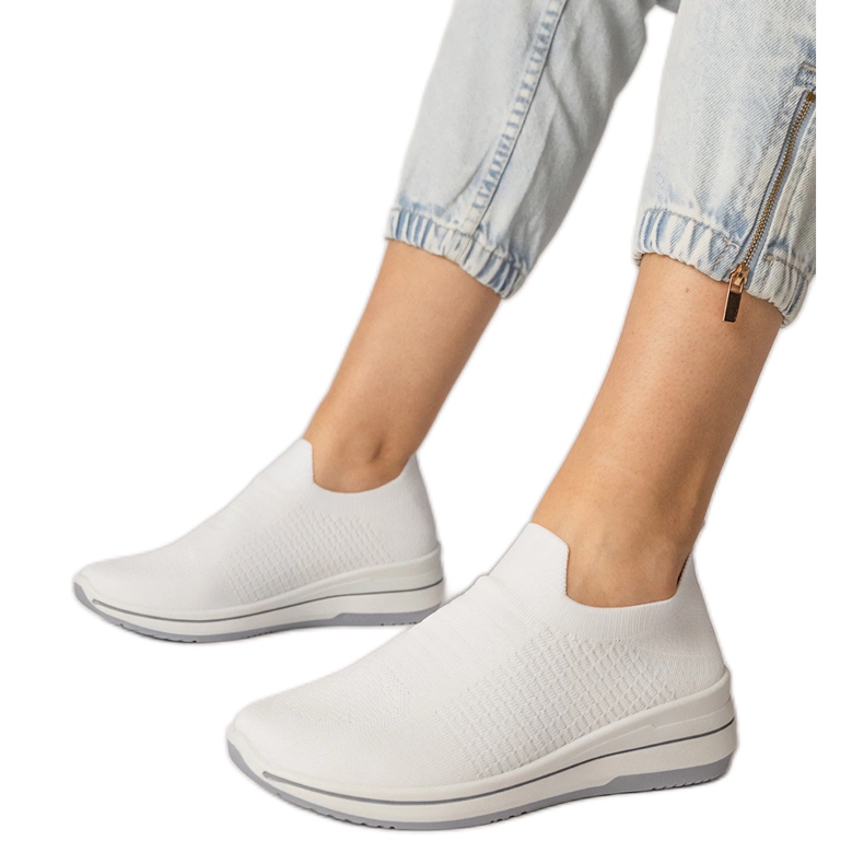 White slip-on sports sneakers White slip-on sports sneakers