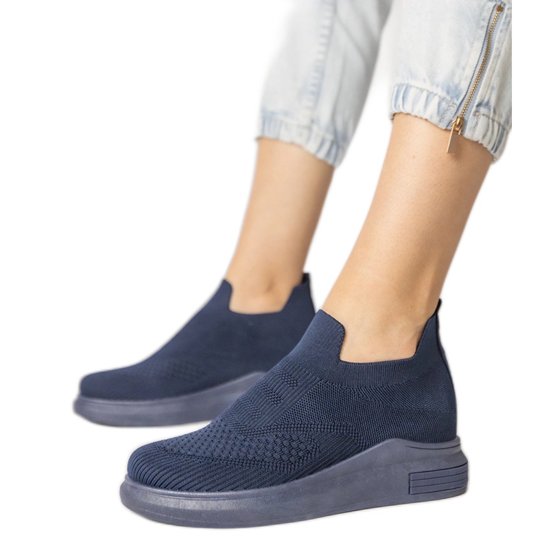 Navy blue sock sneakers
