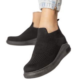 Black sock sneakers inserted