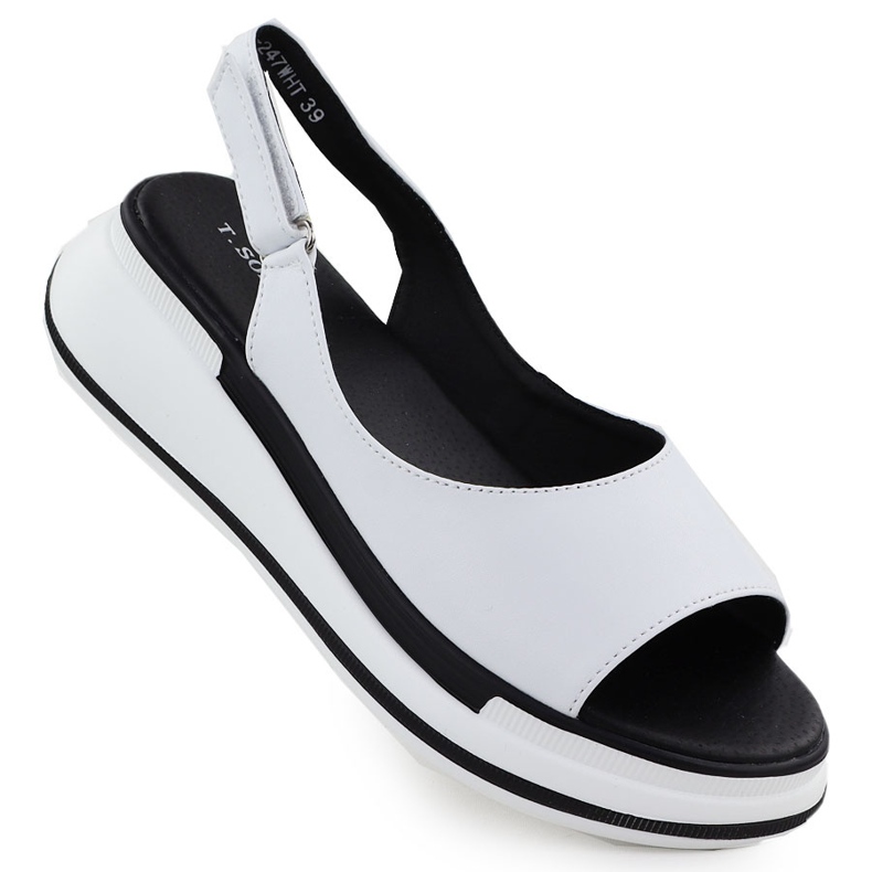 Women's leather sandals for white wedges T.Sokolski L25-247 Women's leather sandals for white wedges T.Sokolski L25-247