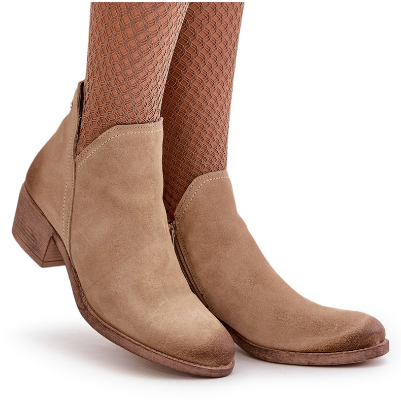 Zazoo 60475 suede heels insulated light beige Zazoo 60475 suede heels insulated light beige