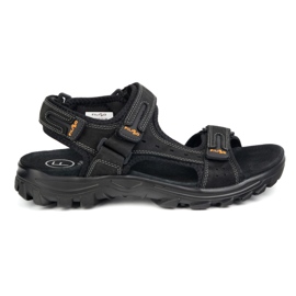 Filippo Black leather sandals MS7038