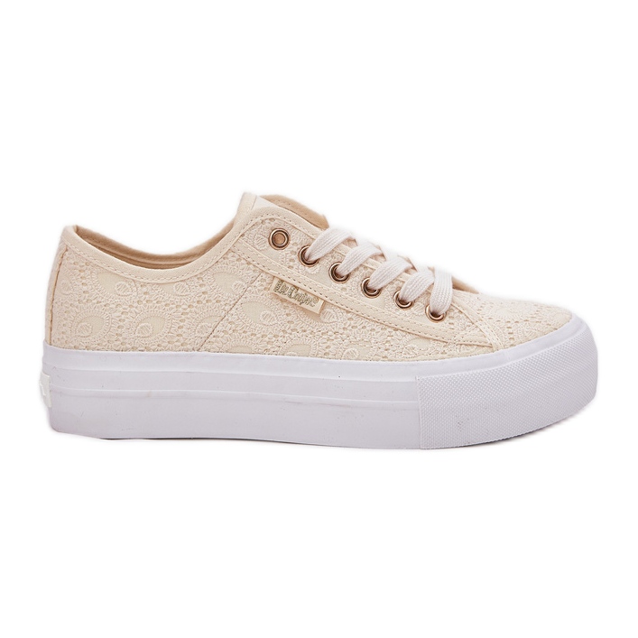 Women's sneakers with lace Lee Cooper LCW-25-31-3440L beige Women's sneakers with lace Lee Cooper LCW-25-31-3440L beige