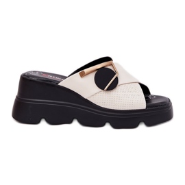 ARTIKER Elegant leather women's wedges with ancient decoration artker 56c1585 beige ARTIKER Elegant leather women's wedges with ancient decoration artker 56c1585 beige