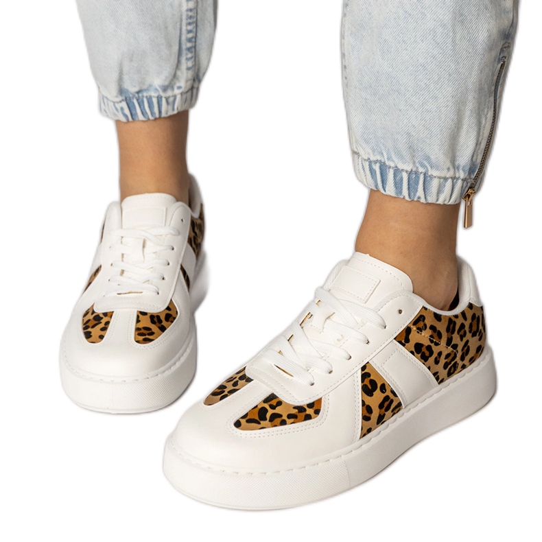 Women's white-pantter sneakers