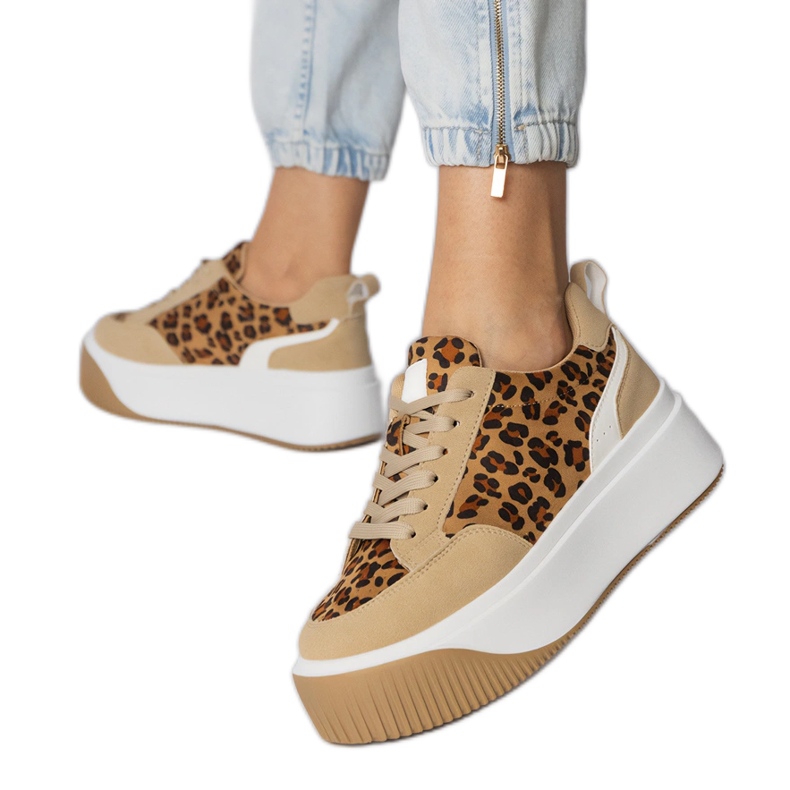 Women's leopard sneakers from ekozamszu brown Women's leopard sneakers from ekozamszu brown
