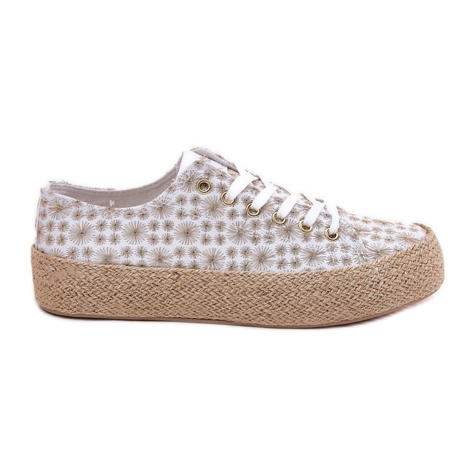 Patrouched women's sneakers on the platform with Lee Cooper LCW-25-08-3648L white and gold