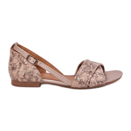 Maciejka flat sandals 04614-25 zlotys golden