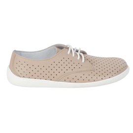 Olivier Women's barefoot minimalist sneakers 1288pol beige with white Olivier Women's barefoot minimalist sneakers 1288pol beige with white