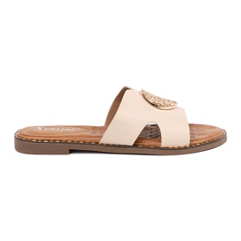 Seastar Light -bearing flaps with a golden decoration beige