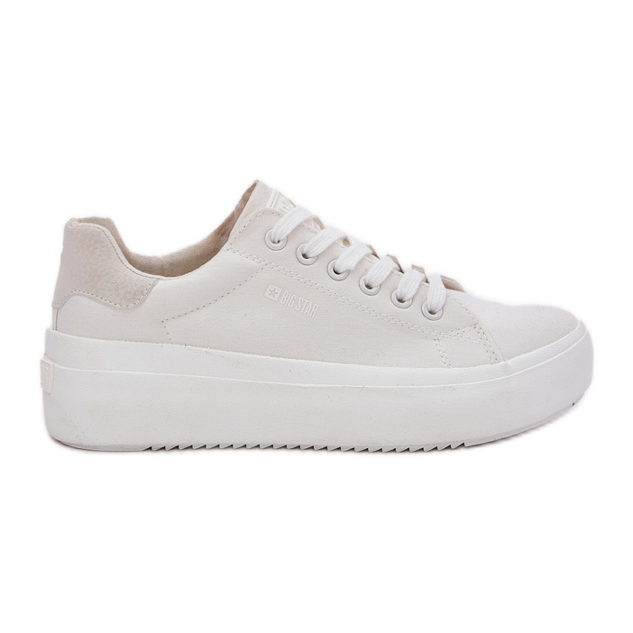 Women's material sneakers on the Big Star RR274463 white platform