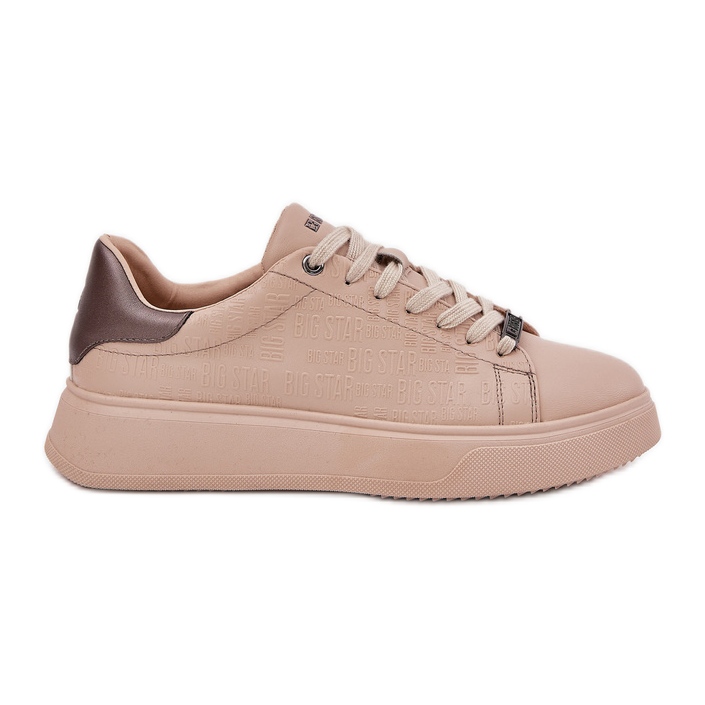 Women's sneakers with eco leather big star rr274259 beige