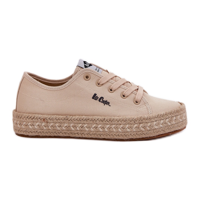 Women's sneakers with Lee Cooper LCW-25-44-3215 braid beige Women's sneakers with Lee Cooper LCW-25-44-3215 braid beige