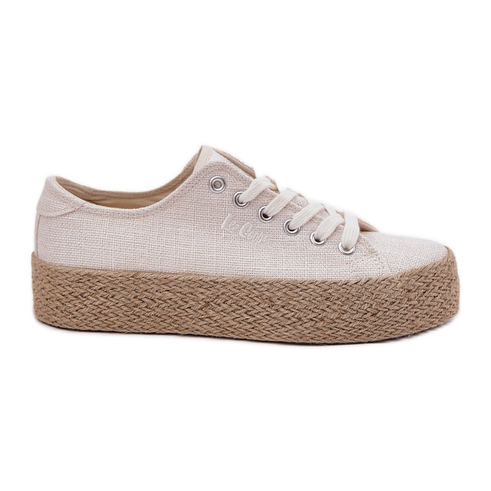Women's sneakers on the platform with the Lee Cooper LCW-25-02-3284 braid beige