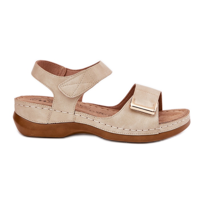 EVento Comfortable women's sandals for beige wedges