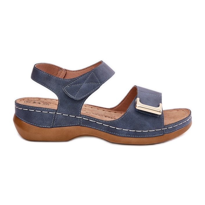 EVento Comfortable women's sandals on the blue wedges
