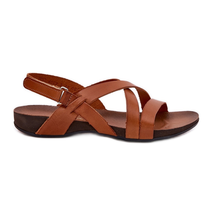 Flat leather sandals Women's Zazoo 40032 brown Flat leather sandals Women's Zazoo 40032 brown