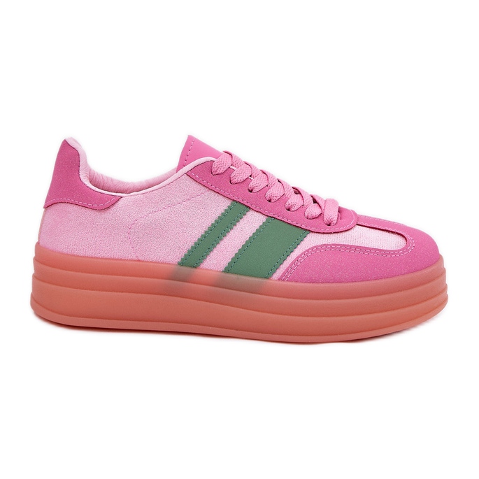 Low sneakers on the pink platform