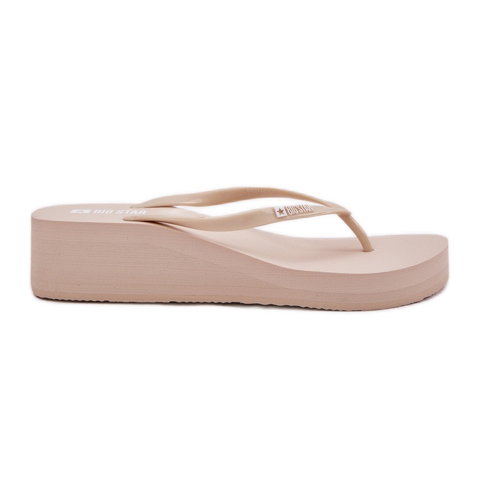 Women's flip -flops on wedges big star rr274a551 beige