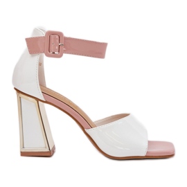 Painted women's sandals on the Vinceza 20266 white post