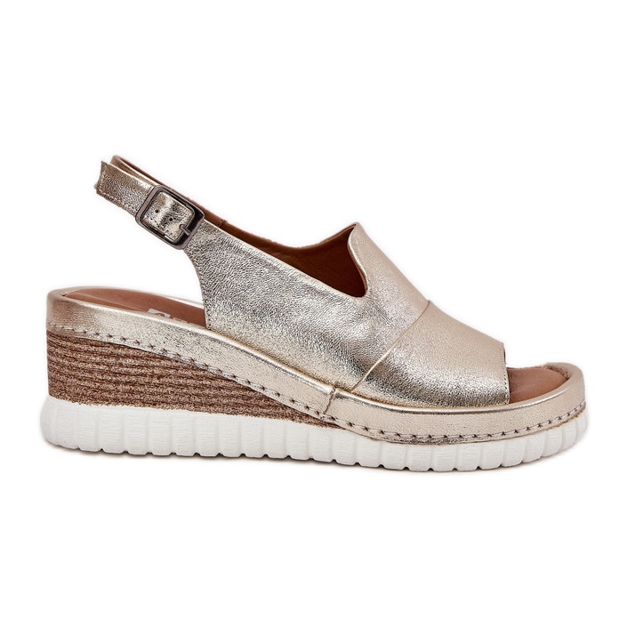 ARTIKER Women's leather sandals for an wedge artker 56c0920 gold golden ARTIKER Women's leather sandals for an wedge artker 56c0920 gold golden