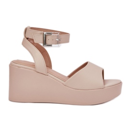 Women's Sandals On Wedge Beige Women's Sandals On Wedge Beige