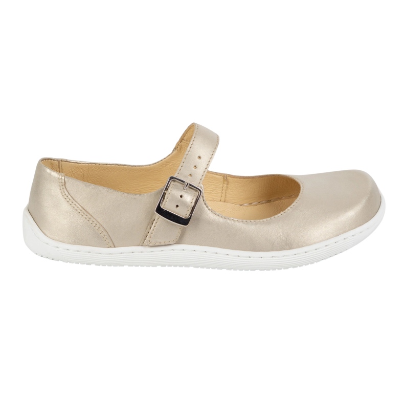 Barefoot women's ballerinas Olivier 1286 - leather shoes with golden buckle