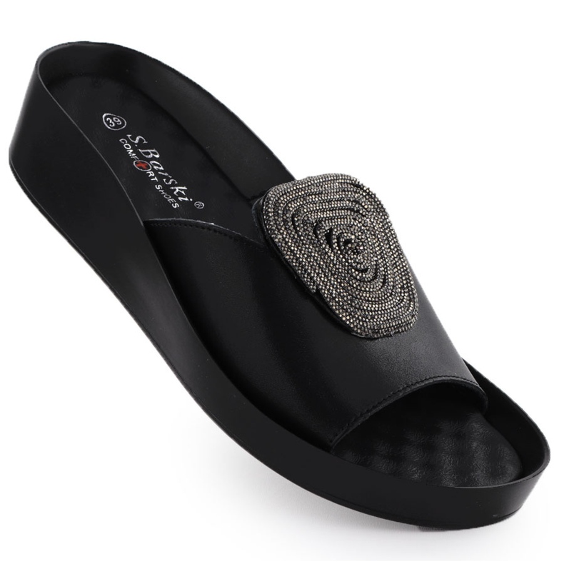 S.Barski Women's leather Summary Sweet Summaries with zircons Czarne S. Barski KV51-028 black S.Barski Women's leather Summary Sweet Summaries with zircons Czarne S. Barski KV51-028 black