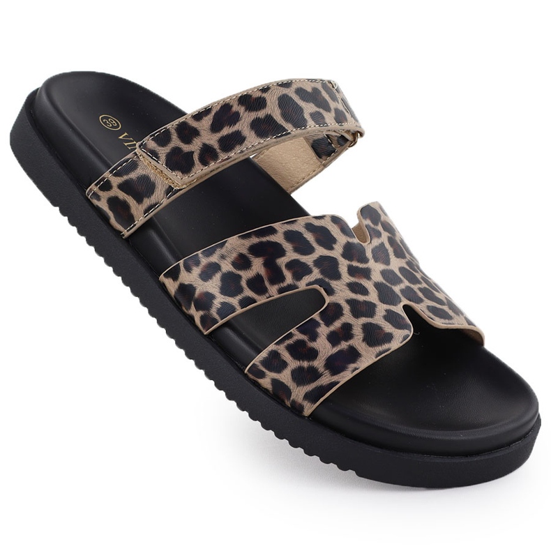 Women's slippers in leopard print beige vinceza 17401 Women's slippers in leopard print beige vinceza 17401