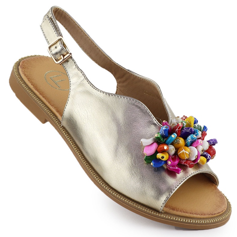 Women's sandals with Golden Filippo DS6230 beads Women's sandals with Golden Filippo DS6230 beads