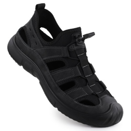 Openwork black t.sokolski L25-382 Men's Leather Shoes