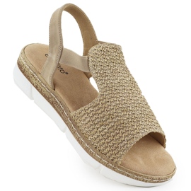 EVento Women's sandals on a platform slipped with beige 8828 beige