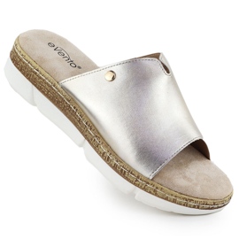 Vinceza Women's flip -flops on the Golden Evento 8832 metallic elevation