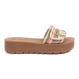 Seastar Multicolored women's flip flops with a buckle