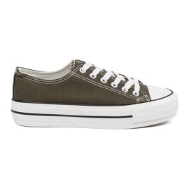 Women's dark green sneakers