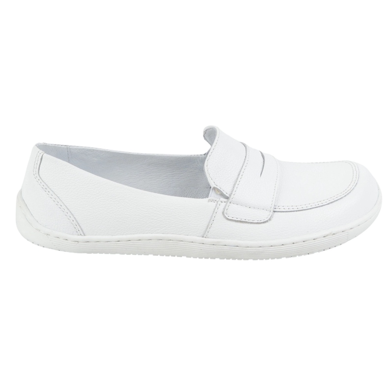 Olivier Barefoot women's minimalist summer 1280 leather loafers white