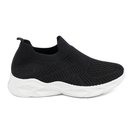 Shelvt Black women's slip-on sports shoes