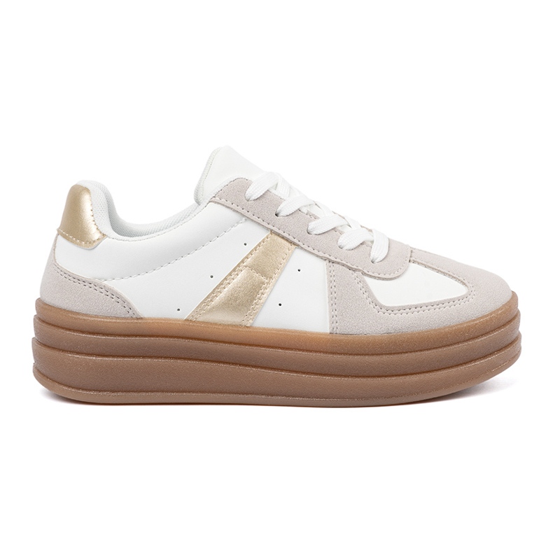 Shelvt Women's sports shoes thicker bottom white