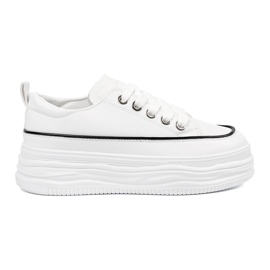 Shelvt Women's white sneakers on the platform Shelvt Women's white sneakers on the platform