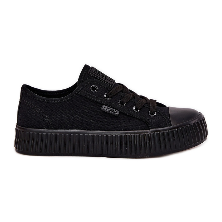 Women's material sneakers on the Big Star RR274775 Black platform