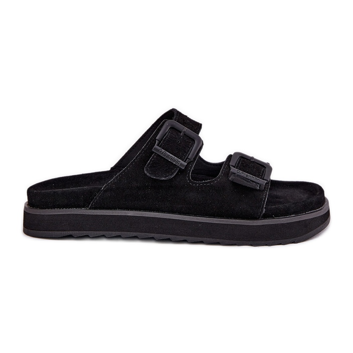 Women's suede flip flops with d.franklin dfsh405001 black clamps